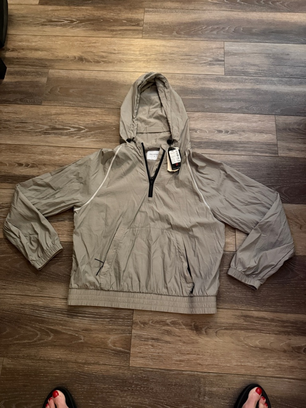Peloton Light Taupe Hooded Utility Jacket